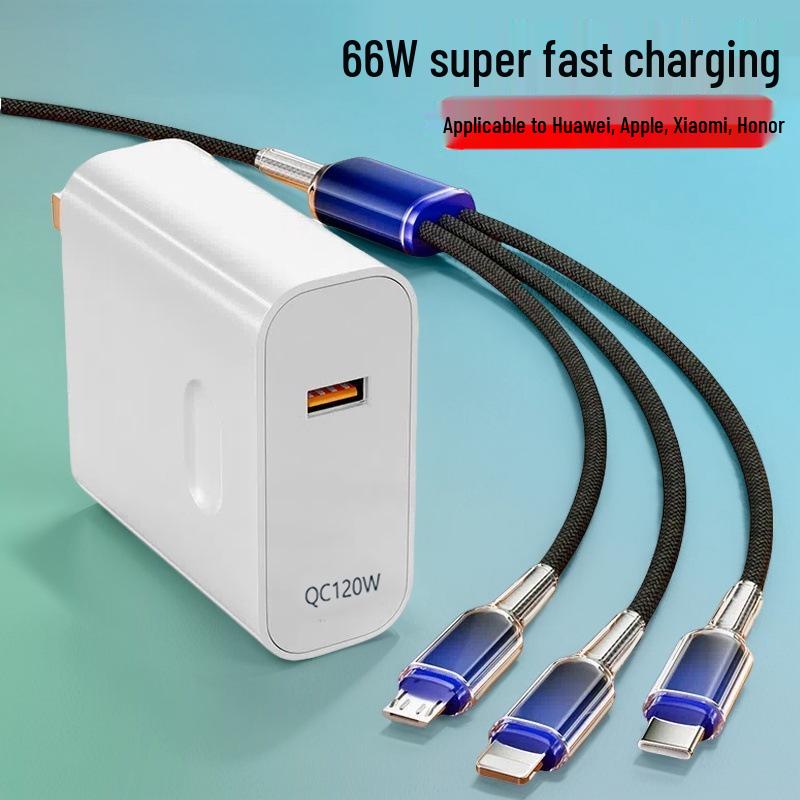 3-in-1 Fast Charging Cable for Apple, Huawei, Xiaomi Devices