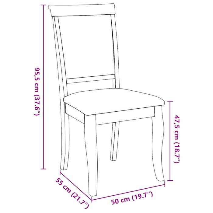 VidaXL Chaises à manger coussins 2 pcs naturel bois massif caoutchouc, chaise à dîner, chaise, chaise de salon, chaises à 4102488