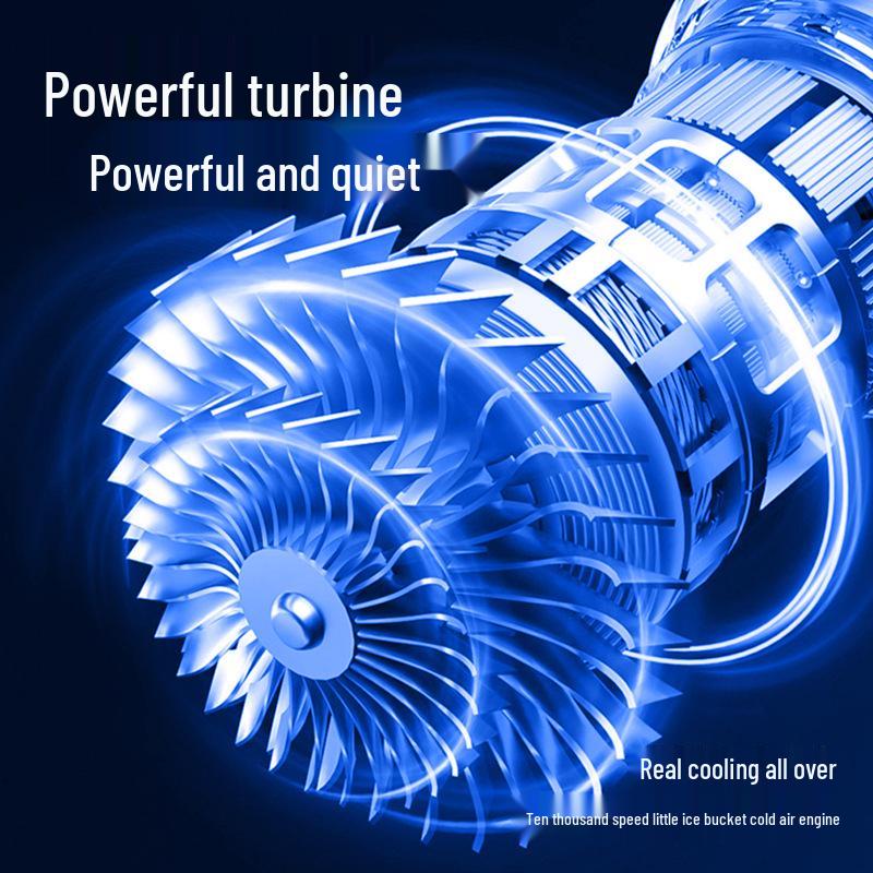 Tragbarer Hochgeschwindigkeits-Handventilator mit 120 einstellbaren Geschwindigkeiten, USB-Aufladung und Aufhängeschnalle für den Außenbereich