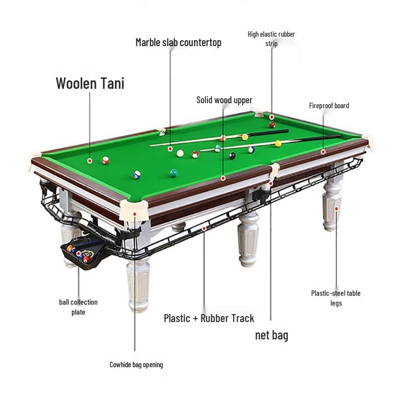 Kanglangte 9ft Chinese 8-Ball Billiard Table