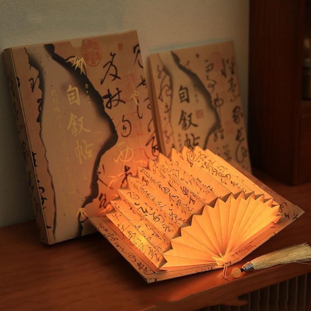 3D Stereoscopic DIY Book Lamp Fan Shaped Art Book Light Material Kit Folding Night Light  Gifts
