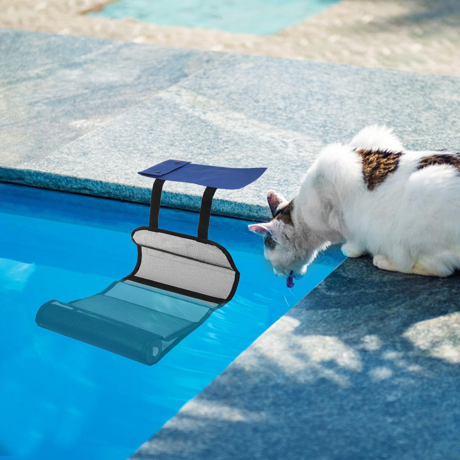 Pool Critter Escape Ramp Oxford Fabric Foldable Frog Saver Bird Blue Mesh Critter Saver Animal Escape Ramp For Ponds Pool blu