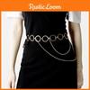 Minimalist Womens Metal Waist Chain With Geometric Oval Elements For Daily Style