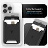 TUDIA MagSafe Compatible Card Case [Holds 3 Cards] Ultra-Thin Tough PC Wallet with Strong Magnetic Hold (Black)