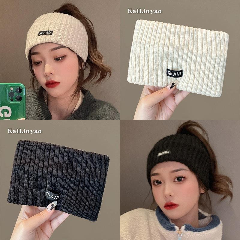 Sports headband in all seasons, letter wide edge, face wash, headband, solid color headgear, headband, female