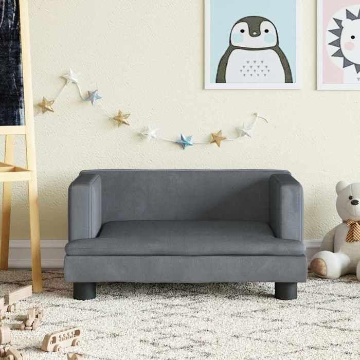VidaXL Children's Sofa Dark Grey 60x40x30 Cm Velvet 3196319