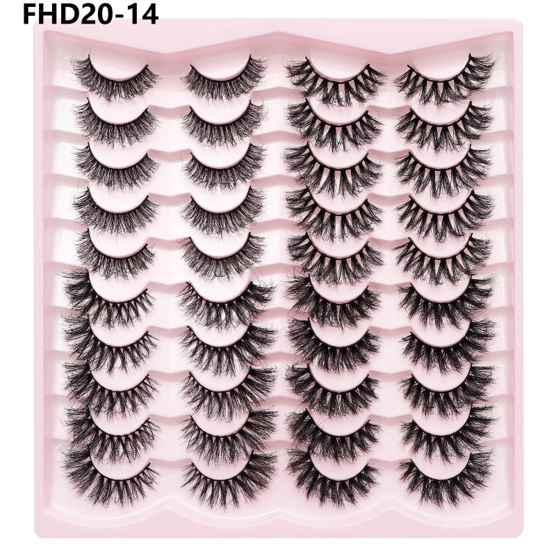 20 Pairs Faux Mink Lashes 3D Fluffy Natural Lashes Makeup False Eyelashes Russian Strip Lashes Eyelash Extension