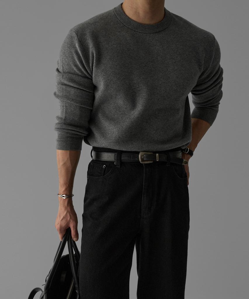 Baulopeulodeogteu Soft Double-Weave Round Knit [Gray]