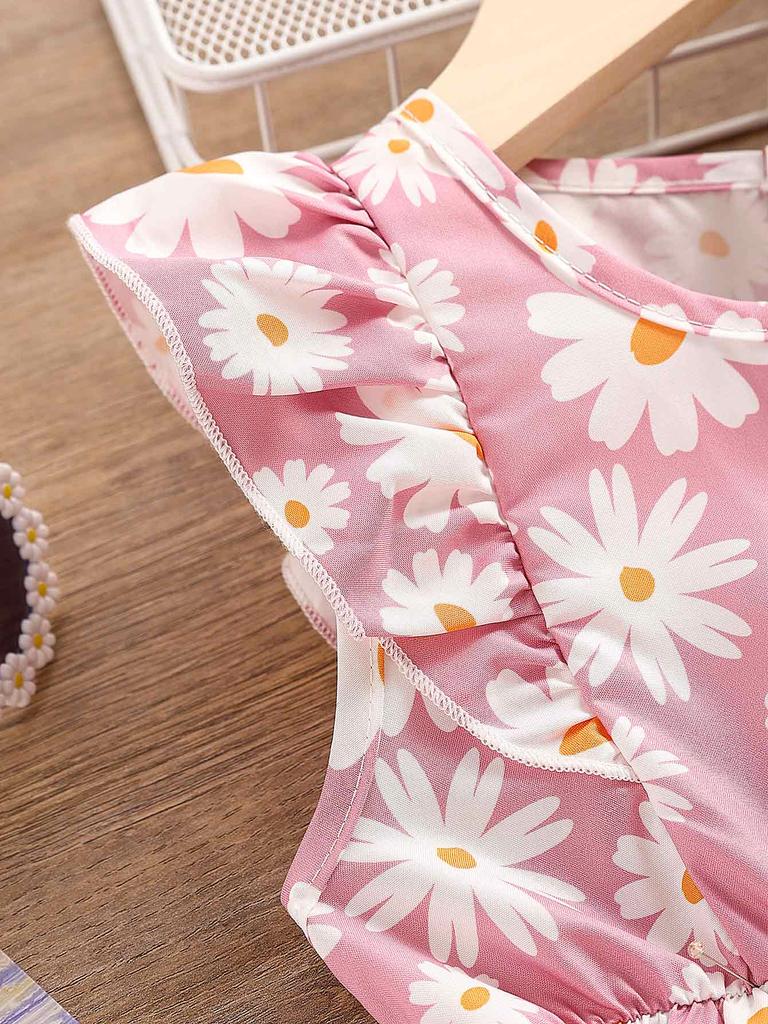 Little Kids Sleeveless Floral Dress,  Comfortable and Soft Summer Dresses for Toddler 1-6 Years