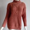 Women's High Neck Cable Knit Sweater Pullover