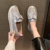 Flat-bottomed Thick-soled Single Shoes Women's Spring New One-pedal Colored Rhinestone Bow Student Lazy Casual Shoes
