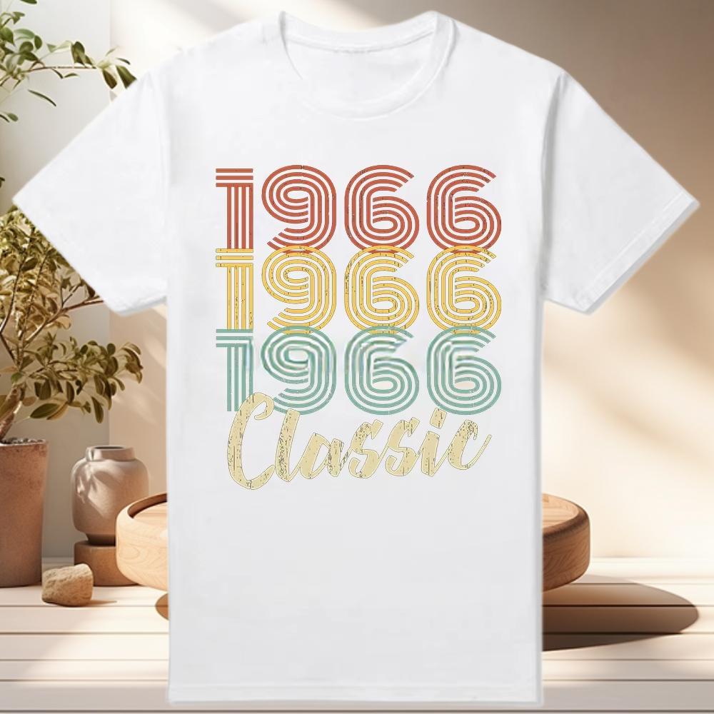 Retro 60s Clothes Vintage Made in 1966 All Original Parts T Shirt Men Husband Dad Birthday Gifts T Shirt Born in 1966 Tshirt