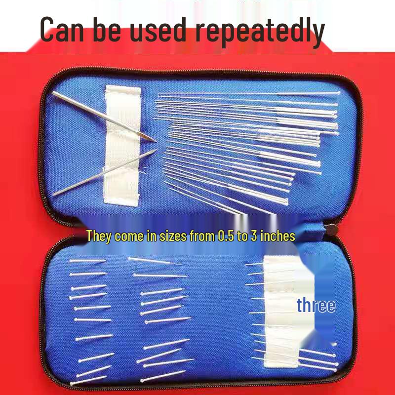 Pure Silver Needle Acupuncture Set: 30/60 Reusable Pieces, 200-Piece Aluminum Box