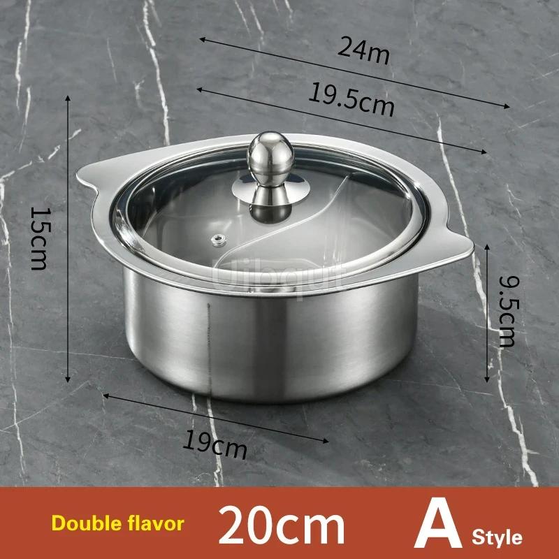 Whirlwind cooker One person one pots small hotpot Clear Soup Double Flavor Pot Single person hot pot with lid Induction cooking