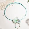 Exaggerated Butterfly Orchid Clavicle Chain Lace Up Korean Style Choker Flower Necklace  Women
