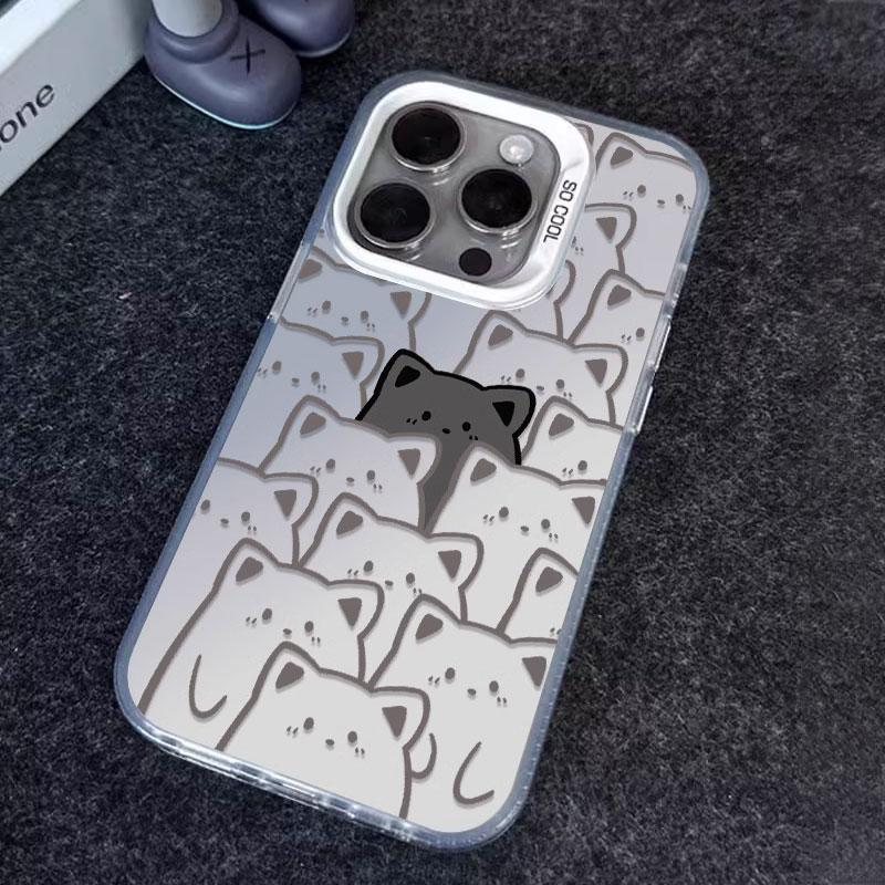 Süße Cartoon-Tier-Graffiti-Bär-Handyhülle für Samsung Galaxy S22 S23 S24 Ultra S25 S20 Plus S21 FE Linsenschutz Vergoldete Hülle