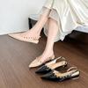 W9925-25 Rivet single shoes women's thick heel pointed nude French high heels 2025 women's summer new side empty sandals