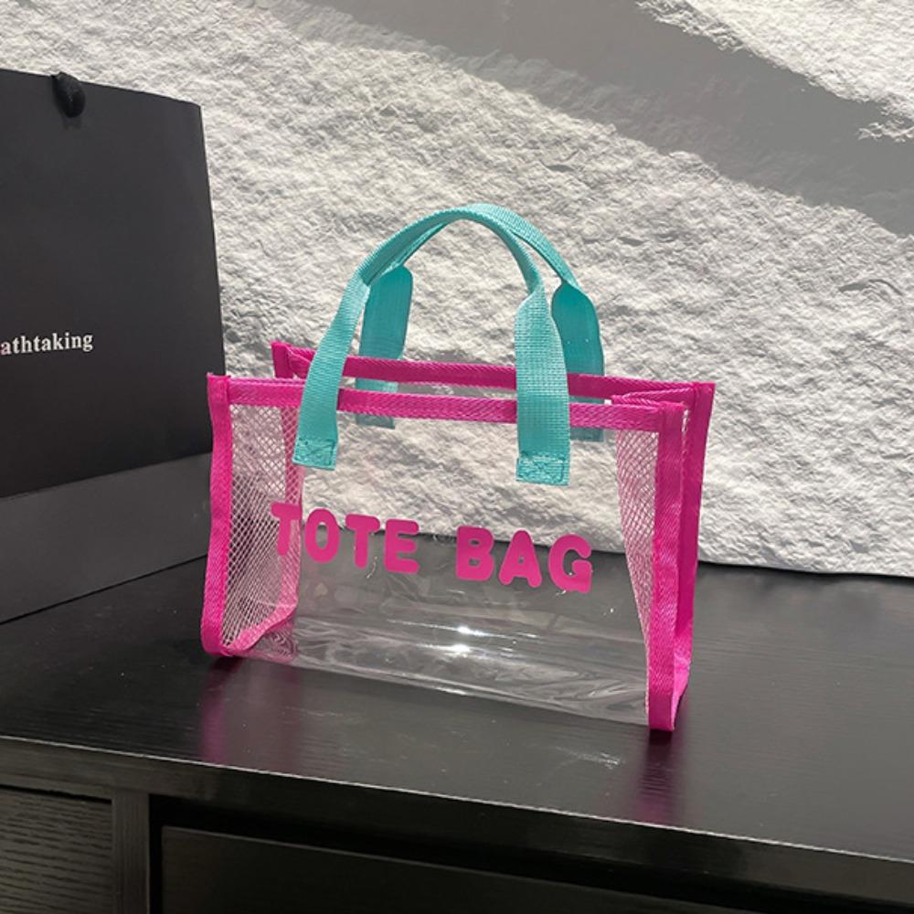 All-match PVC Beach Bag Large Capacity Waterproof Handbag Transparent Jelly Bag  Cosmetic Bag