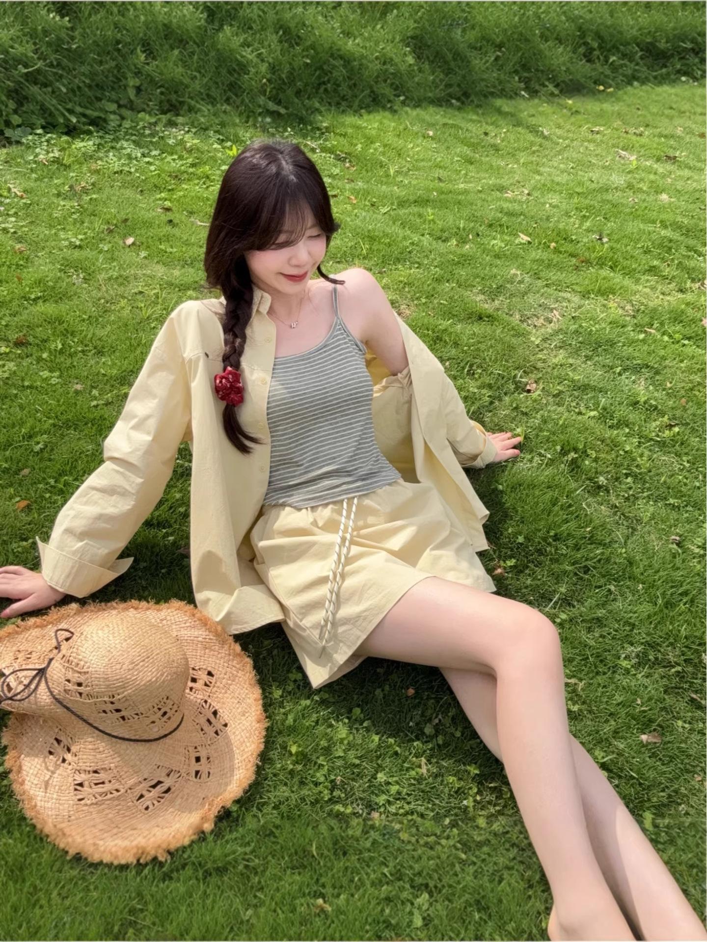 

Plus Size Casual Long-Sleeve Shirt, Camisole, and Skirt 3-Piece Women s Spring Set XL