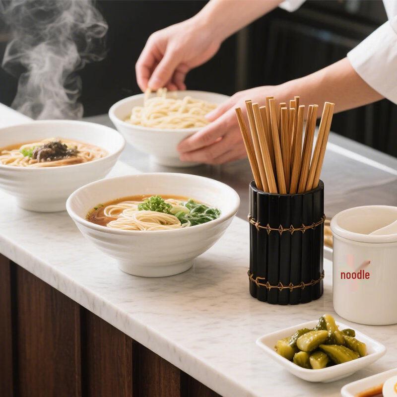 A5 Melamine 9-Inch Black Frosted Soup/Noodle Bowl (10-Pack)