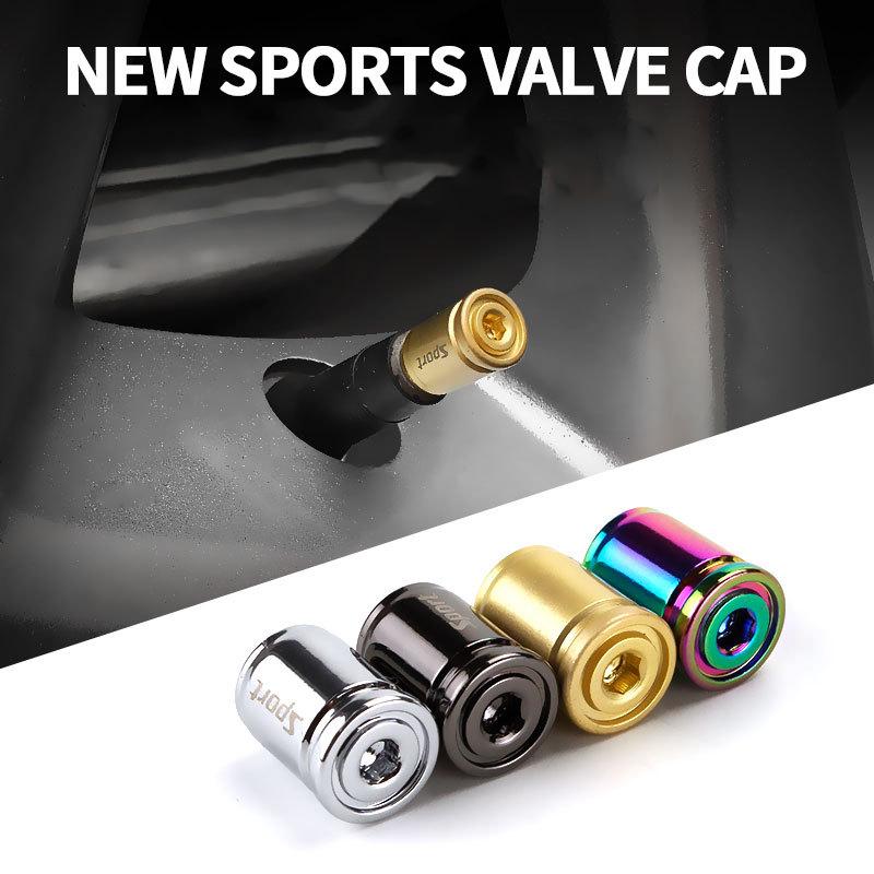 4Pcs Anti-Theft Sport Tire Valve Dust Caps Dustproof Tire Cap Valve Stem Caps