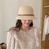 PU Leather Belt Women Sunscreen Hats Wide Brim Outdoor Straw Hats Korean Summer Bucket Hats  Girls