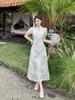 2026 Summer Floral Print Qipao Dress - Slimming Waist, Gentle Style Women's Skirt