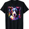 Watercolor Colorful Border Collie Dog T-Shirt