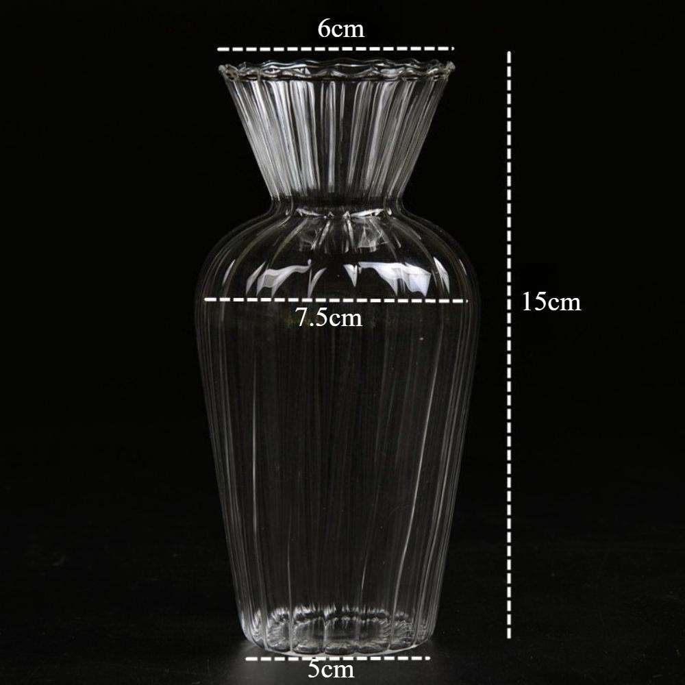 Nordic Creative Transparent Vases Striped Glass Vases Hydroponic Planter for Home Decor Plant Lover Gift Flower Table Vase