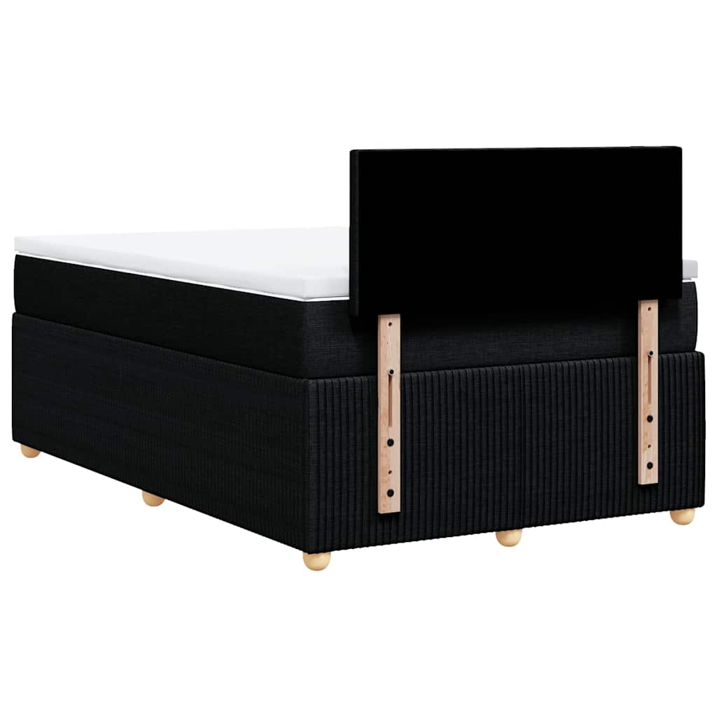 Vidaxl Continental Bed With Mattress, Black, 120X190 Cm, Fabric