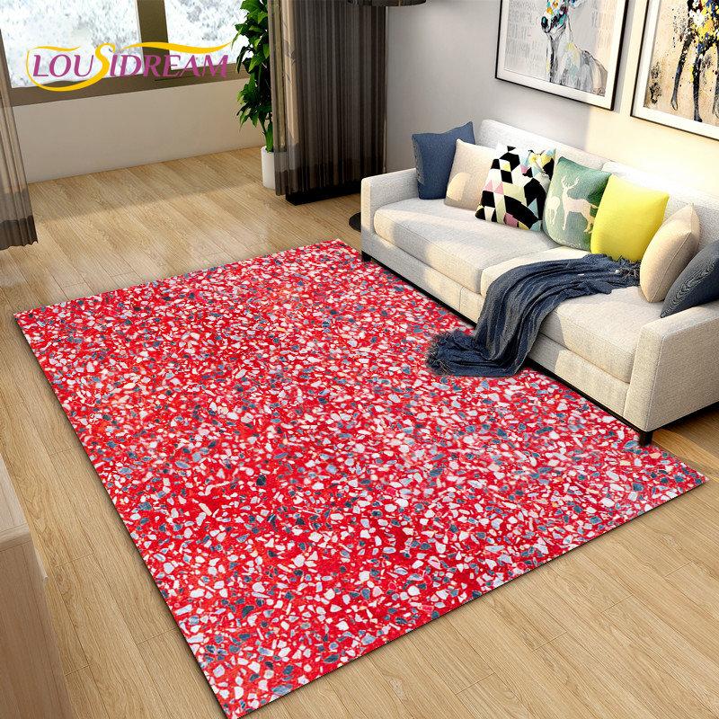 3D Crushed Stone Path Colour Gravel Area Rug Large,Carpet Rug for Living Room Bedroom Sofa Doormat Decoration,Non-slip Floor Mat