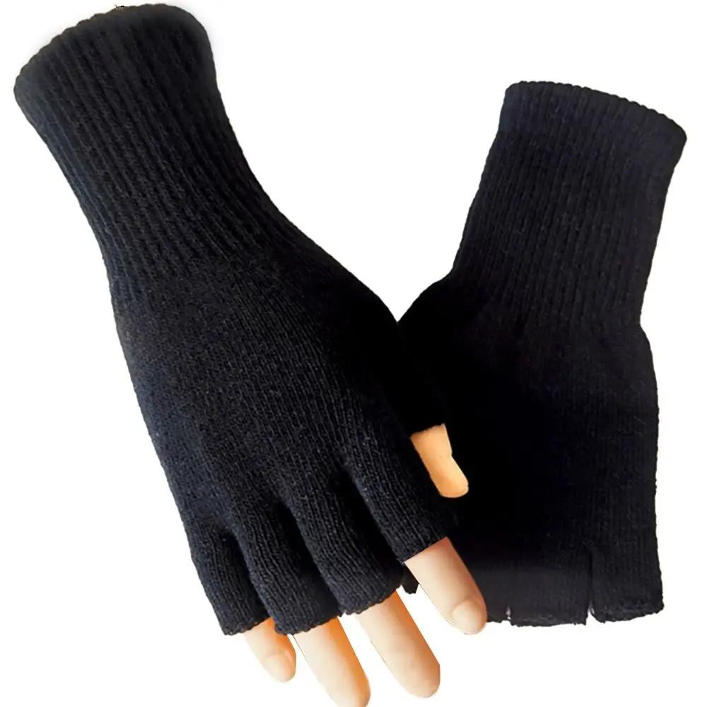 Striped Stripey Unisex One Size Fingerless Gloves Gothic Knitting Fingerless Gloves Winter Warm Elastic Comfortable Gloves
