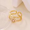 Luxury Cross Cubic Zirconia Stainless Steel Ring for Women Mama 18K Gold-plated Anti Fading Rings Wedding Jewelry Accessories