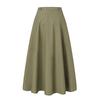 Übergröße Abend Baumwollrock Midi Knöpfe Rock Damen Sommer Mode Elastischer Bund Kleid