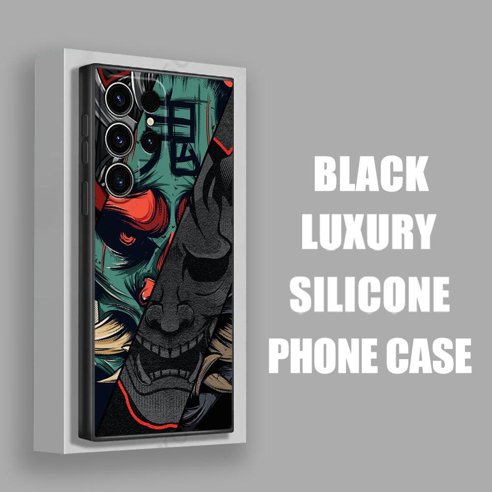 Samurai Ghost Hannya Ukiyo-E Mask Tattoo S25 Ultra Case For Samsung Galaxy S25 S24 S23 S20 S21 FE S22 Ultra S10 Plus Phone Cover