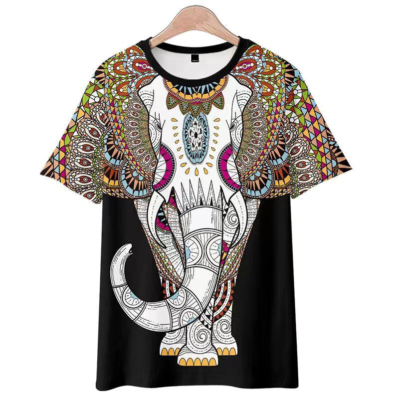New 3D Printed Men's Round Neck Short Sleeved Casual T-shirt Men's Summer T-shirt