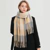 Korean Version Plaid Scarf Winter Male And Female Students Scarf Thickened Warm Outer Shawl Tassel Korean Imitation Cashmere Scarf