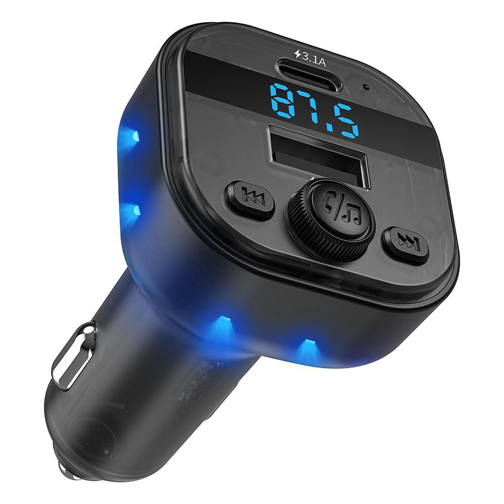 

C1 Car Bluetooth-compatible MP3 Player Adapter Hands-free Charging Station with USB+Type-C Ports Type A