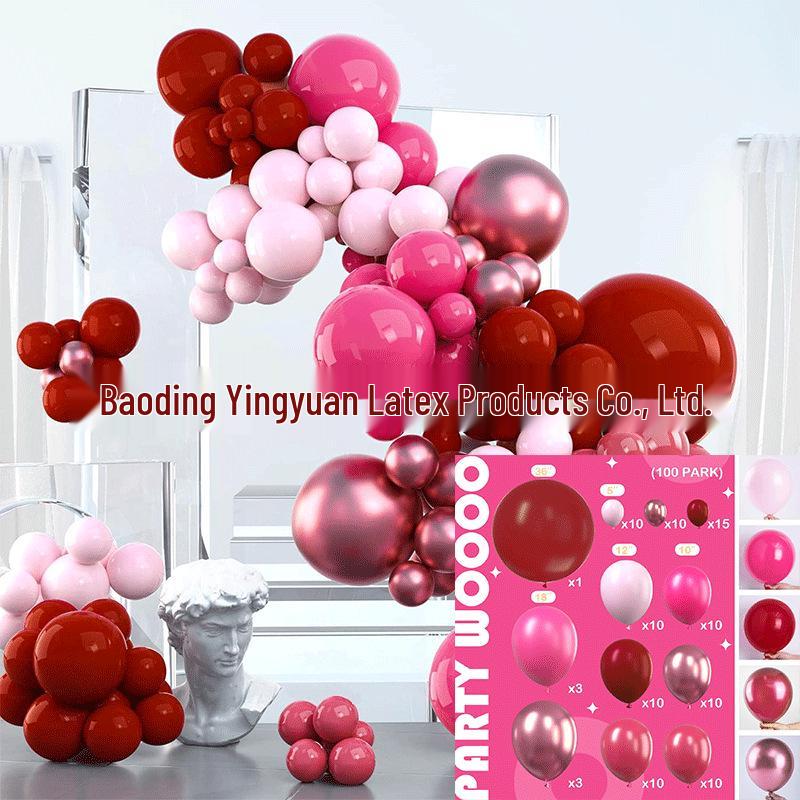 Red Pink Balloon Set for Weddings, Openings, and Event Arch Decorations