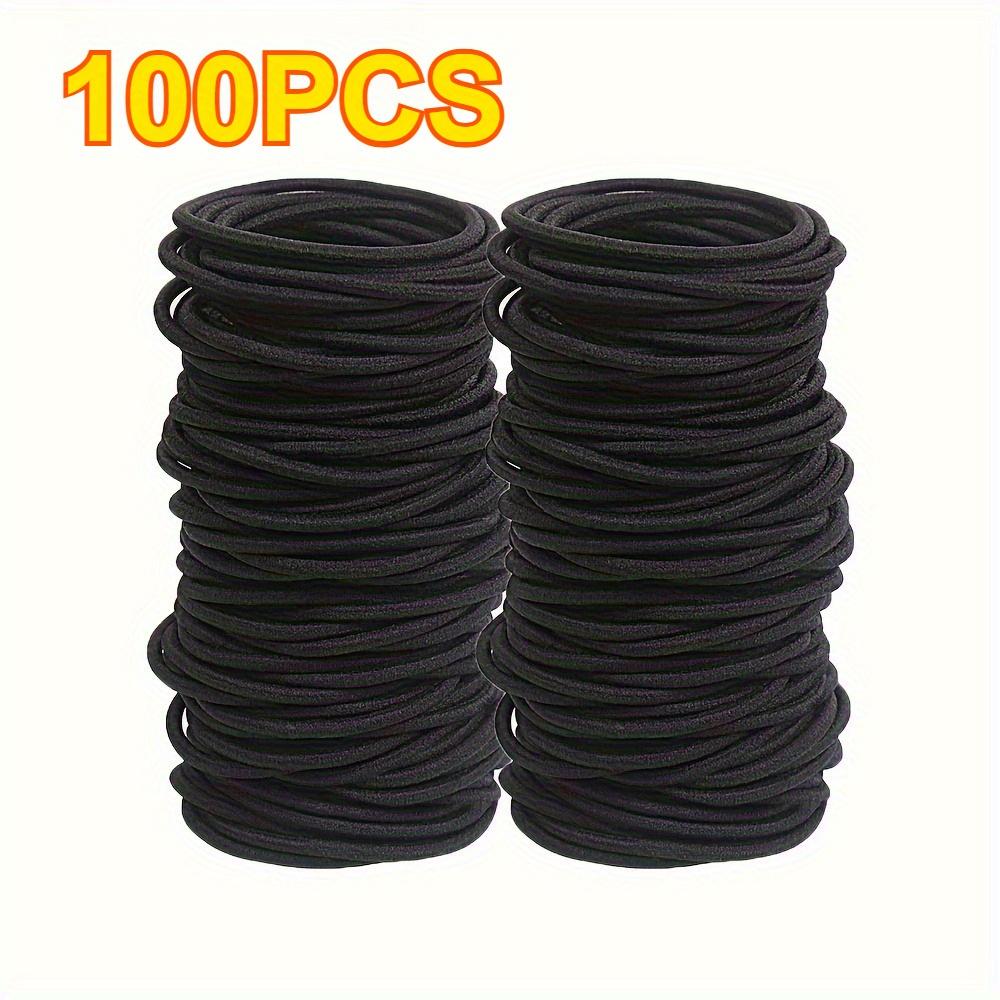 

50/100pcs 3MM Black Small Hair Ties Elastic Hair Ties Ring Ponytail Holders for DIY Women Man Thick Curly Headband Accessories