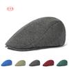 Men'S Tweed Flat Cap British Vintage Newsboy Hat Unisex Solid Beret Style Autumn Spring Casual Sun Hat