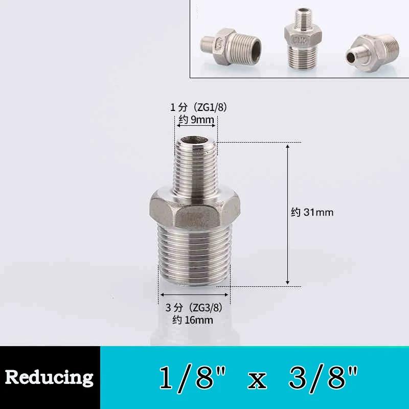 10pc 304 Stainless Steel Hexagonal Outer Wire Double Headed Straight Through Coupling Threaded Pipe Male Thread Hex Nipple Union