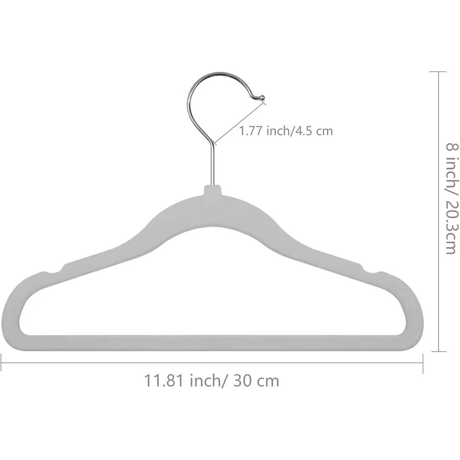 KUUJOJO Pack of 10/20/30-Children's Velvet Non-Slip Hanger, Slim and Space Saving - 360° Swivel Hooks,Durable Junior Hanger