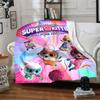 1pc Super Kitties Adventures1 Blanket, Gift, for Men and Women, Soft Blanket, Good for Sofa Bed Couch Travel, Lightweight Flannel Blanket