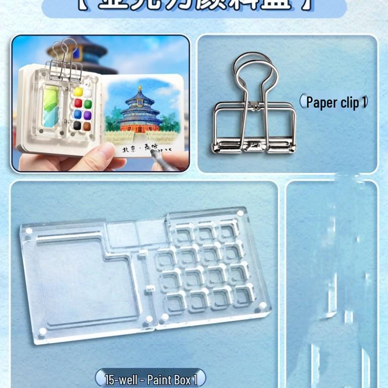 Mini Watercolor Walnut Box: Portable Travel Sketchbook & Palette