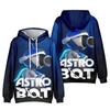 Moletom com Capuz Astro Bot VR Headset Estampa 3D Integral, Moletom com Capuz de Jogo Gradiente Azul