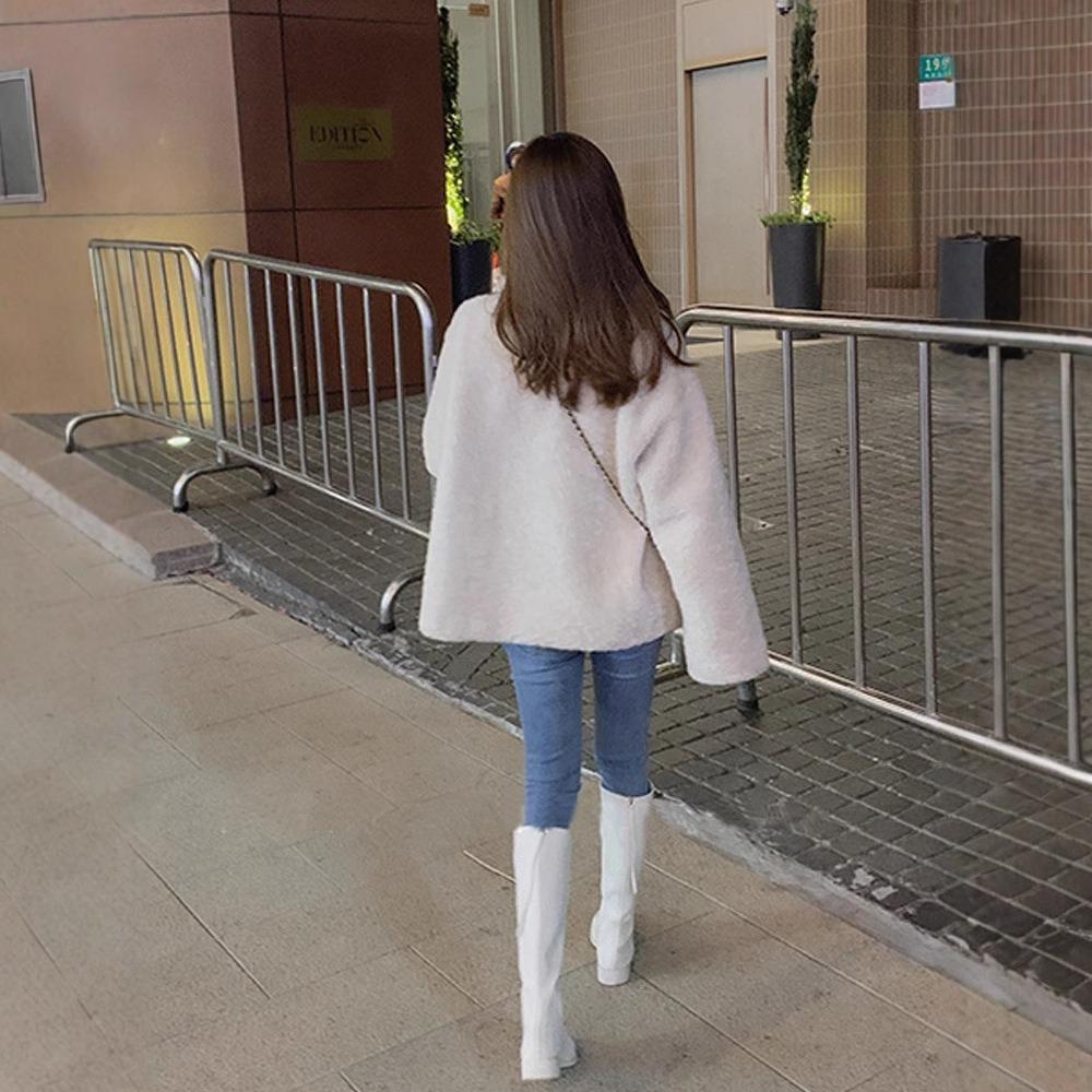 Lamb Hoodie Jacket Women Autumn Winter Loose Short Korean Versatile Student Cardigan Top