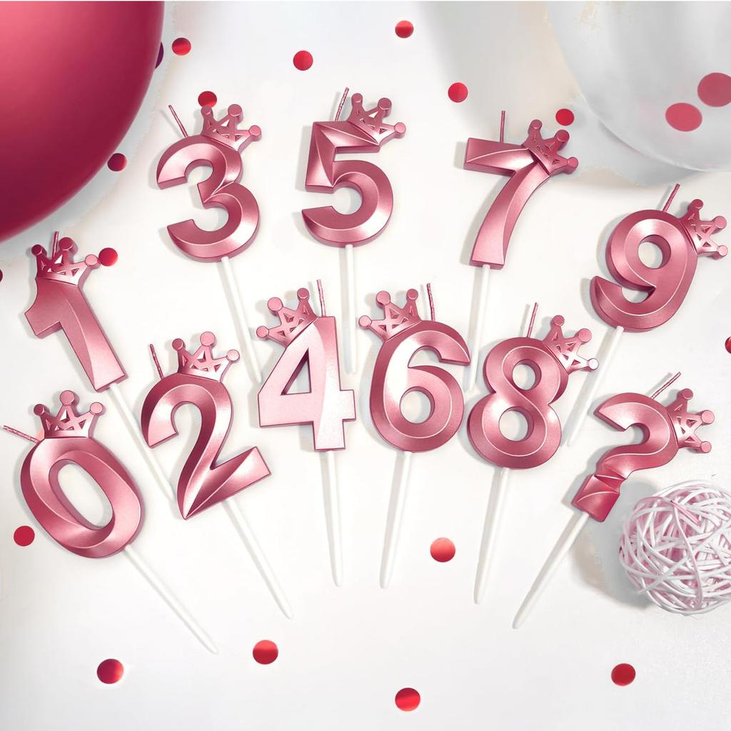 Number2 Birthday Candles 3D Diamond Shape Number Birthday Cake Candles for Birthday Party Wedding Decoration Reunions ThemeParty