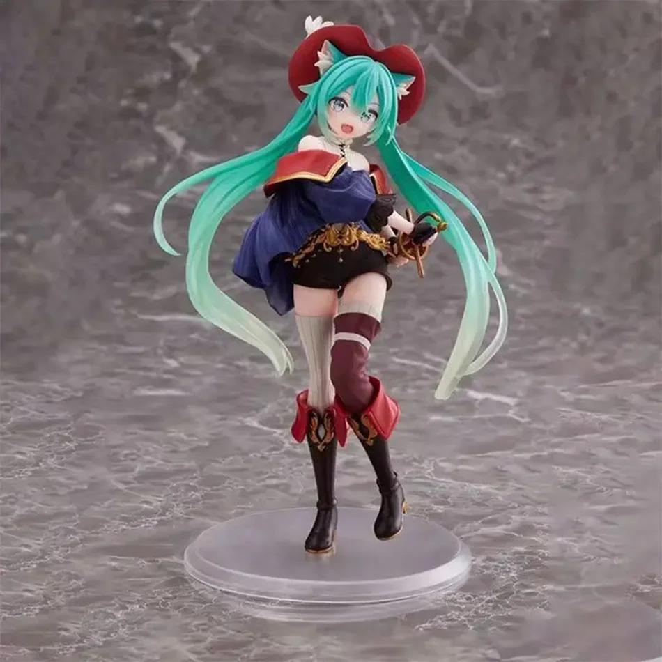 Anime Hatsune Baśniowa Kraina Czarów Hatsune Miku Kot w Butach Kawaii Figurki Akcji Kolekcja dla Dorosłych Model Zabawka Prezent