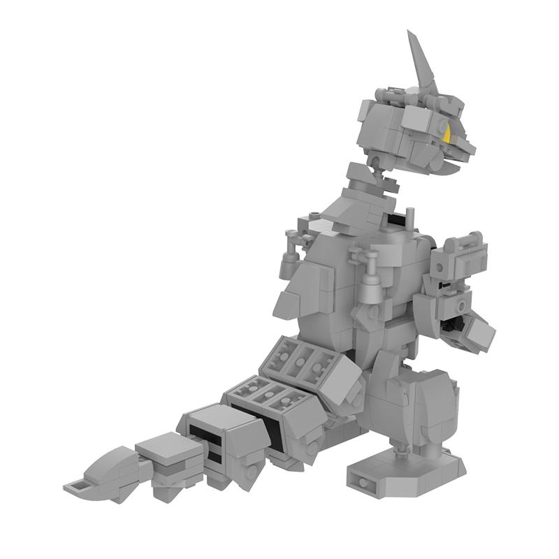 Dinosaur manned mechanical mecha robot model particle assembly building block MOC puzzle children's toy